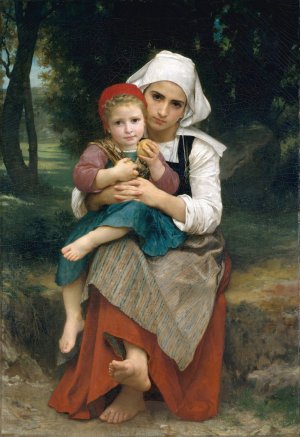Breton Brother and Sister by William Bouguereau Oil Painting