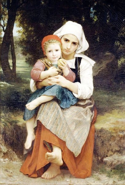 Main Product Photo of Breton Brother and Sister Painting by William-Adolphe Bouguereau