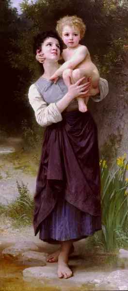 Brother and Sister by William-Adolphe Bouguereau - Oil Painting Reproduction