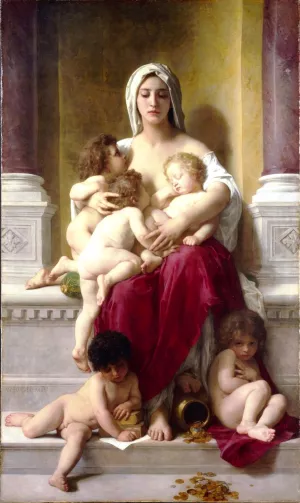 Charity by William-Adolphe Bouguereau - Oil Painting Reproduction