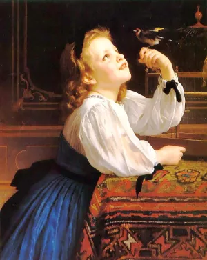 Child with Bird by William-Adolphe Bouguereau - Oil Painting Reproduction