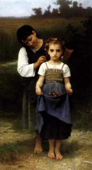 Crown of Flowers by William-Adolphe Bouguereau - Oil Painting Reproduction