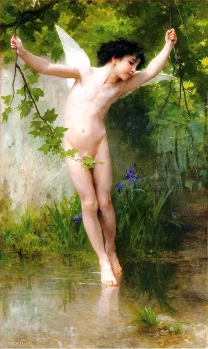 Cupid Flying Over Water by William-Adolphe Bouguereau Oil Painting