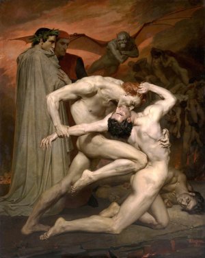 Dante and Virgil in Hell by William Bouguereau Oil Painting
