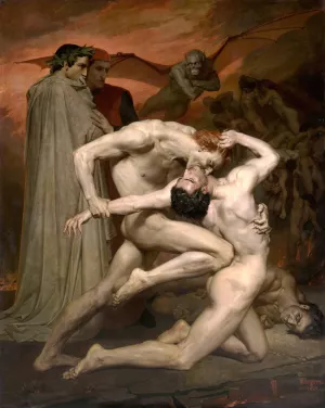 Dante and Virgil in Hell by William Bouguereau Oil Painting