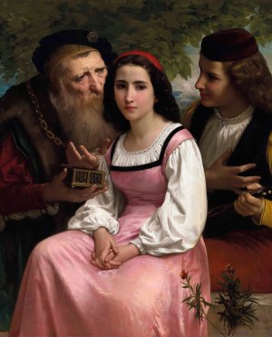 Entre la richesse et l'amour by William Bouguereau Oil Painting