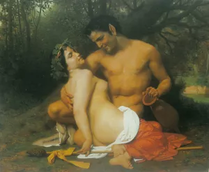 Faun and Bacchante by William Bouguereau Oil Painting