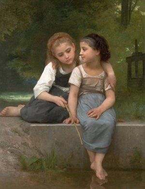 Fishing For Frogs by William Bouguereau Oil Painting
