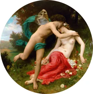 Flora And Zephyr by William Bouguereau Oil Painting