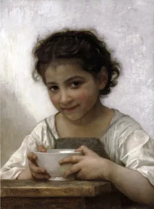 Girl Eating Porridge by William-Adolphe Bouguereau - Oil Painting Reproduction