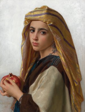 Girl with a Pomegranate by William Bouguereau Oil Painting