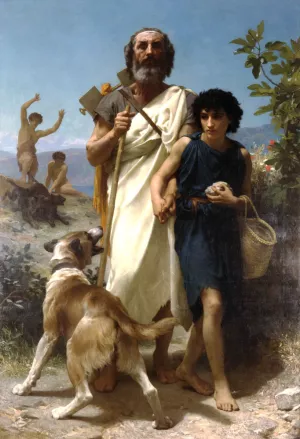 Homer and His Guide by William-Adolphe Bouguereau - Oil Painting Reproduction