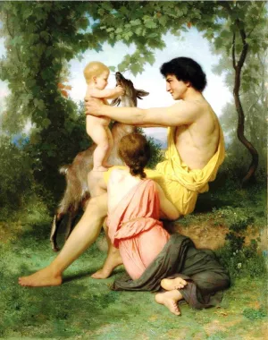 Idylle: Famille Antique by William-Adolphe Bouguereau - Oil Painting Reproduction