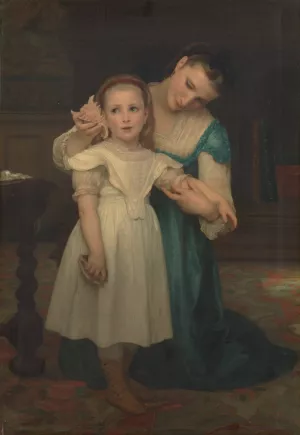 Indoors by William Bouguereau Oil Painting