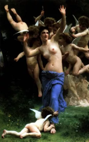 Invading Cupid's Realm by William-Adolphe Bouguereau Oil Painting