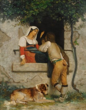 Italian Lovers by William Bouguereau Oil Painting