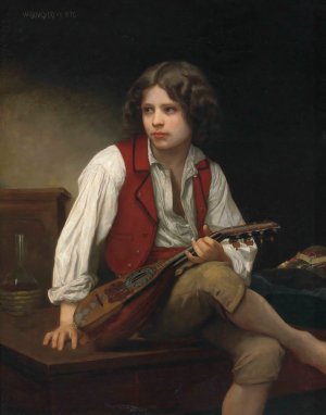 Italien a la mandoline by William Bouguereau Oil Painting