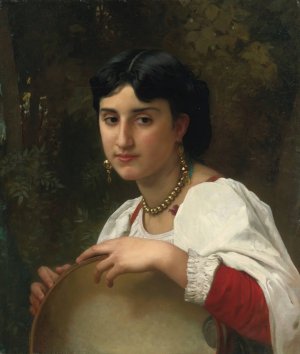 Italienne Au Tambourin by William Bouguereau Oil Painting
