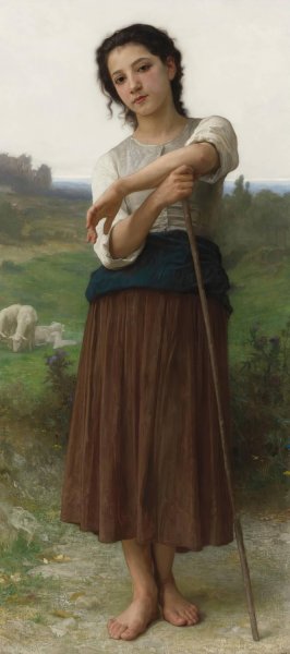 Jeune bergere debout by William Bouguereau Oil Painting