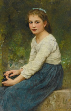 Jeune Fille Aux Raisins by William Bouguereau Oil Painting
