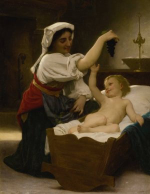 La Grappe De Raisin by William Bouguereau Oil Painting