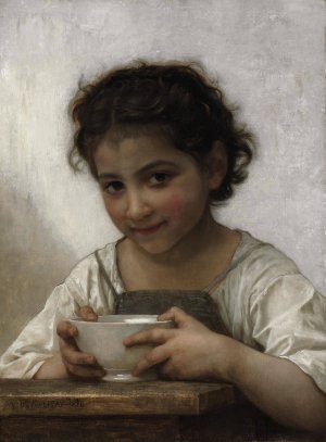 La soupe au lait by William Bouguereau Oil Painting