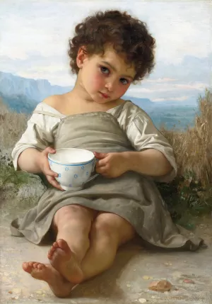 La Tasse De Lait by William Bouguereau Oil Painting