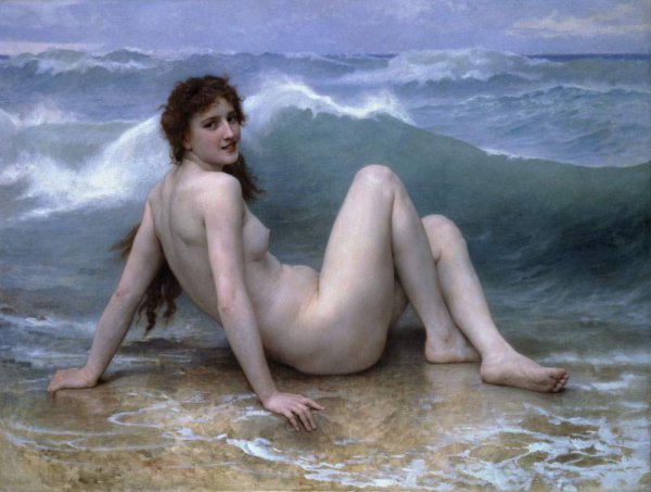 Main Product Photo of La Vague Painting by William-Adolphe Bouguereau