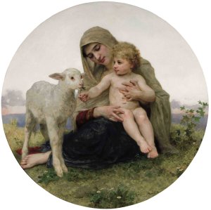 La Vierge a l'agneau by William Bouguereau Oil Painting