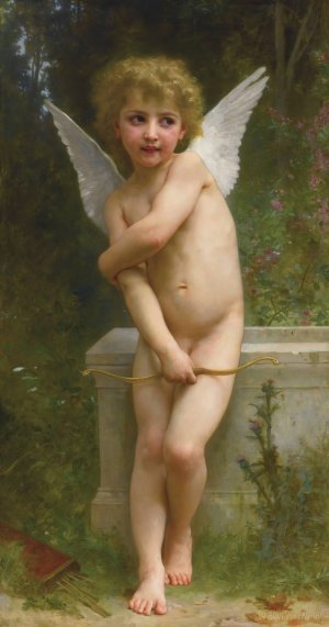 L'amour Pique  by William Bouguereau Oil Painting