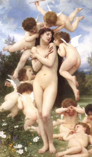 Le Printemps also known as The Return of Spring by William-Adolphe Bouguereau - Oil Painting Reproduction