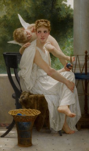 Le Travail Interrompu by William Bouguereau Oil Painting