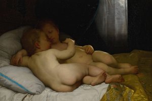 Les enfants endormis by William Bouguereau Oil Painting