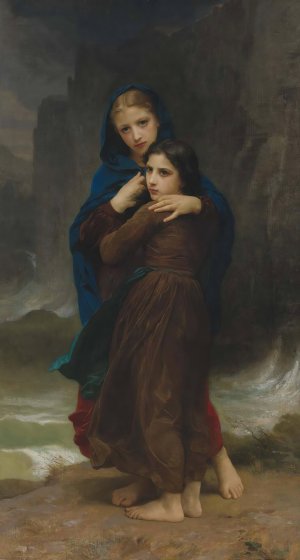 L'orage by William Bouguereau Oil Painting