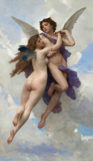 Love And Psyche by William Bouguereau Oil Painting