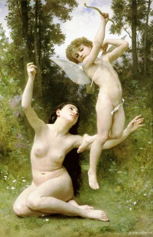 Love Takes Flight by William-Adolphe Bouguereau Oil Painting