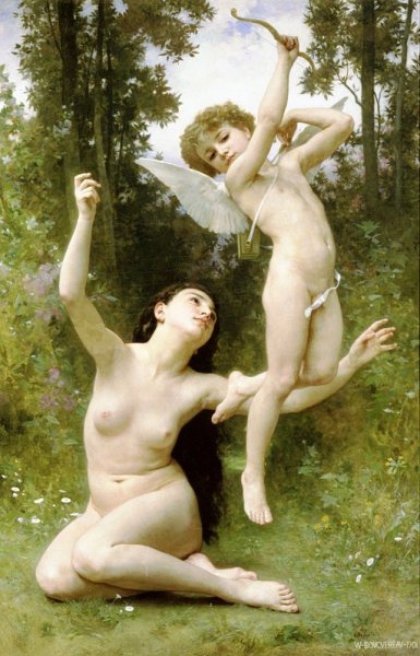 Love Takes Flight by William-Adolphe Bouguereau - Hand-Painted Oil Painting Reproduction