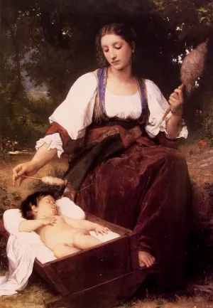 Lullaby by William-Adolphe Bouguereau - Oil Painting Reproduction