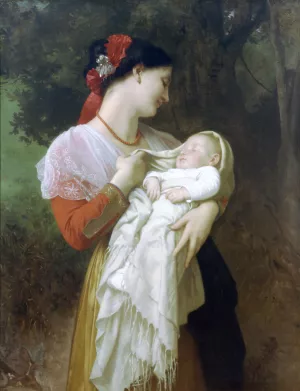 Maternal Admiration by William-Adolphe Bouguereau Oil Painting