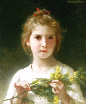 Mimosa painting by William-Adolphe Bouguereau