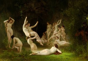 Nymphaeum by William Bouguereau Oil Painting