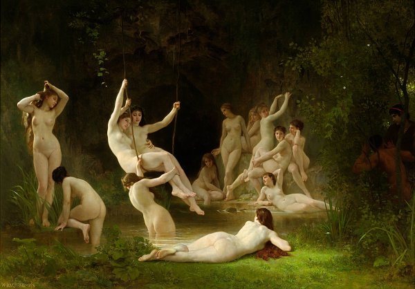 Nymphaeum  by William Bouguereau - Hand-Painted Oil Painting Reproduction