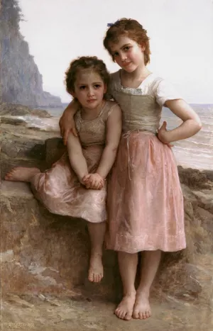 On the Rocky Beach by William-Adolphe Bouguereau - Oil Painting Reproduction