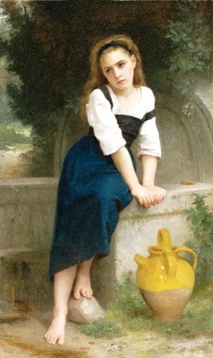 Orpheline a la Fontaine by William-Adolphe Bouguereau - Oil Painting Reproduction