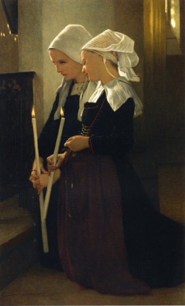 Main Product Photo of Prayer at Sainte-Anne-d'Auray Painting by William-Adolphe Bouguereau