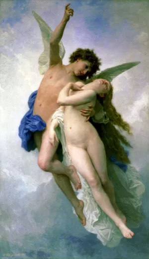 Psyche and Cupid painting by William-Adolphe Bouguereau