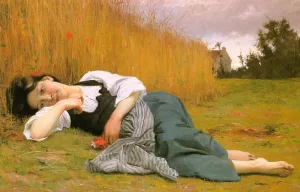 Rest in Harvest by William-Adolphe Bouguereau - Oil Painting Reproduction