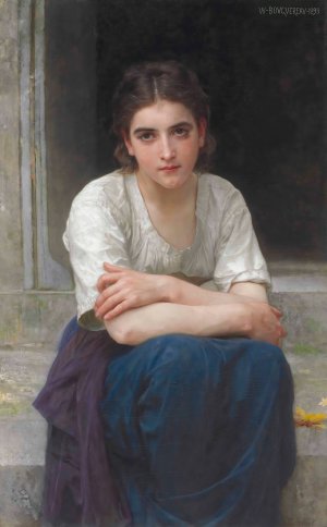 Reverie sur le seuil Oil painting by William Bouguereau