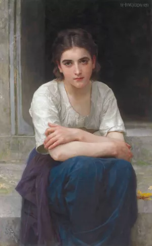 Reverie sur le seuil by William Bouguereau Oil Painting