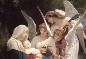 Song of the Angels - Detail by William-Adolphe Bouguereau Oil Painting